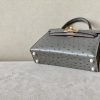 Kelly Mini Ostrich Blue Glacier (8U) Gold Hardware - Image 9