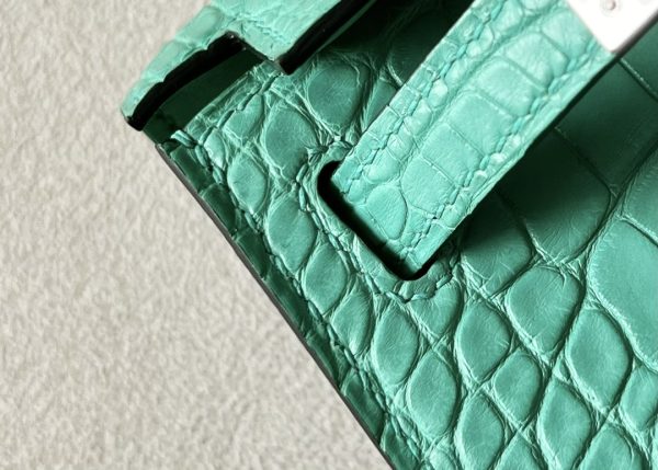 Kelly Mini Alligator Vert Jade (O6) Palladium Hardware - Image 6