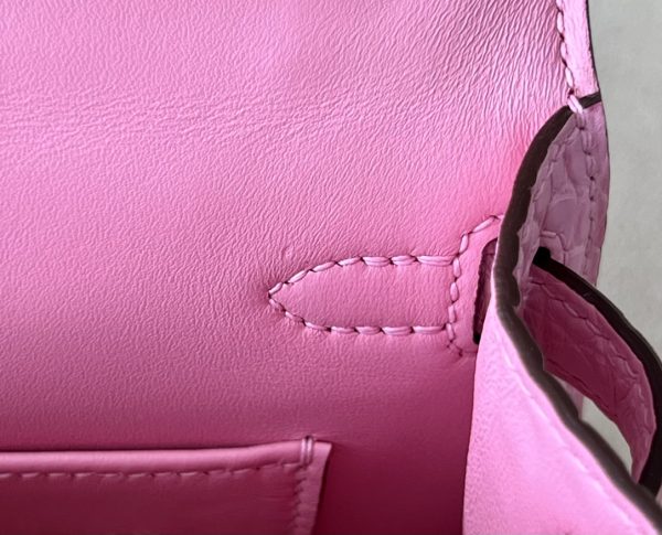 Kelly Mini Alligator Pink (5P) Palladium Hardware - Image 6