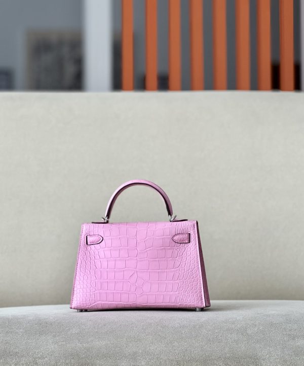 Kelly Mini Alligator Pink (5P) Palladium Hardware - Image 3