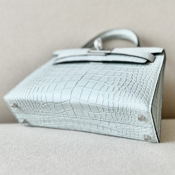 Kelly Mini Alligator Gris Ciment (OV) Palladium Hardware - Image 10