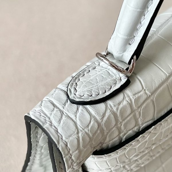Kelly Mini Alligator Gris Ciment (OV) Palladium Hardware - Image 5