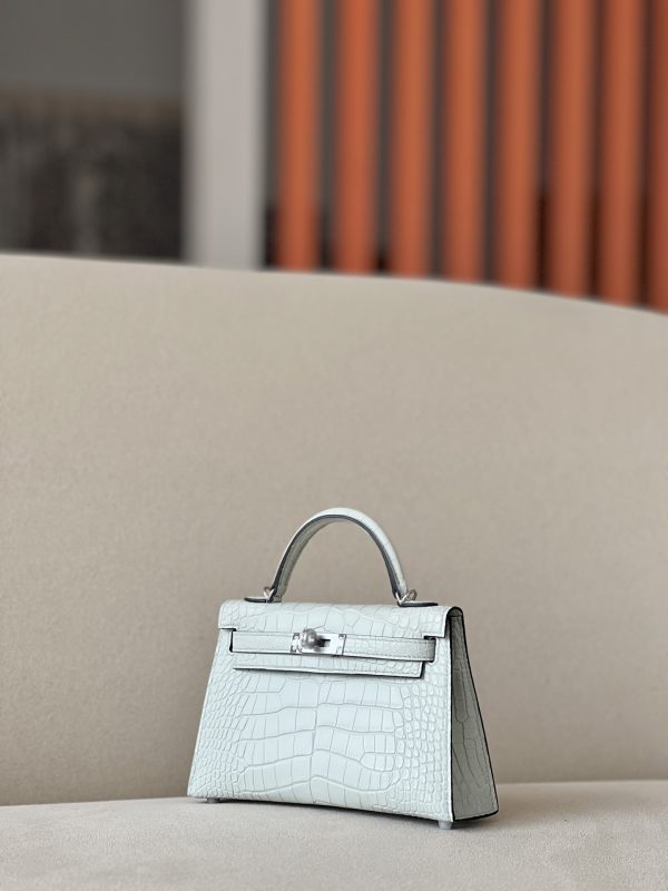 Kelly Mini Alligator Gris Ciment (OV) Palladium Hardware - Image 2