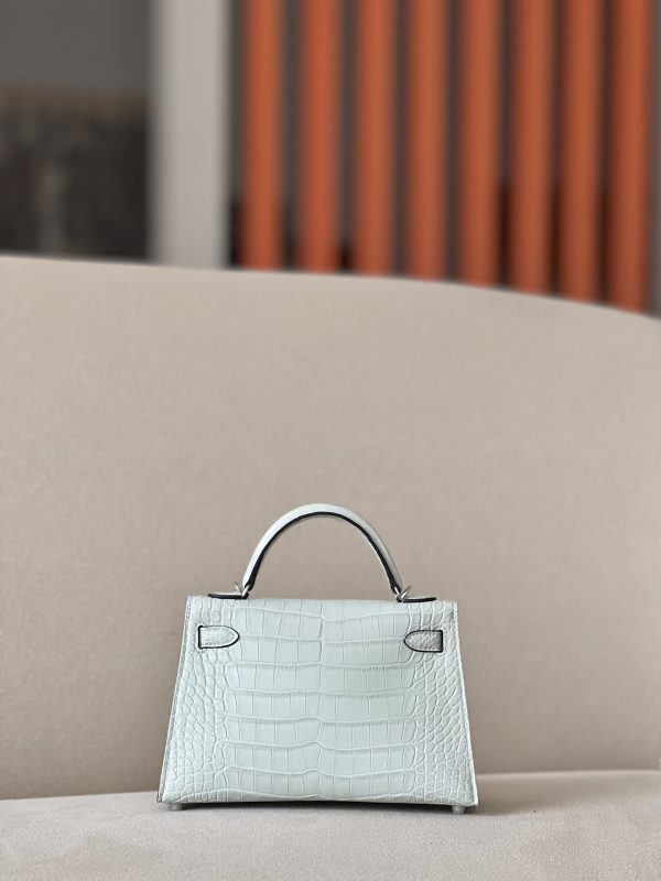 Kelly Mini Alligator Gris Ciment (OV) Palladium Hardware - Image 3