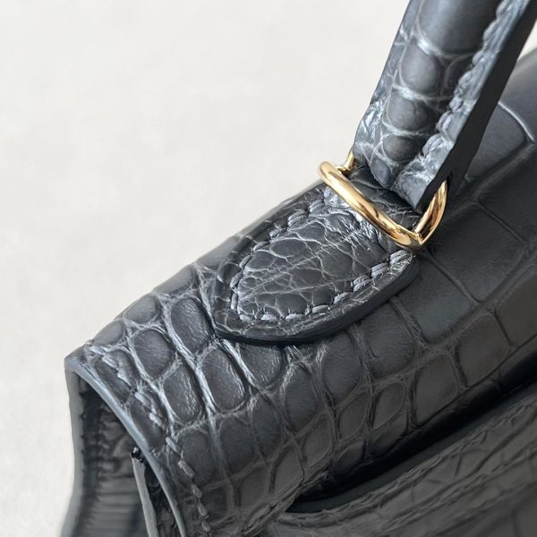Kelly Mini Alligator Graphite (88) Gold Hardware - Image 11