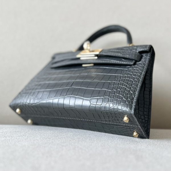 Kelly Mini Alligator Graphite (88) Gold Hardware - Image 6