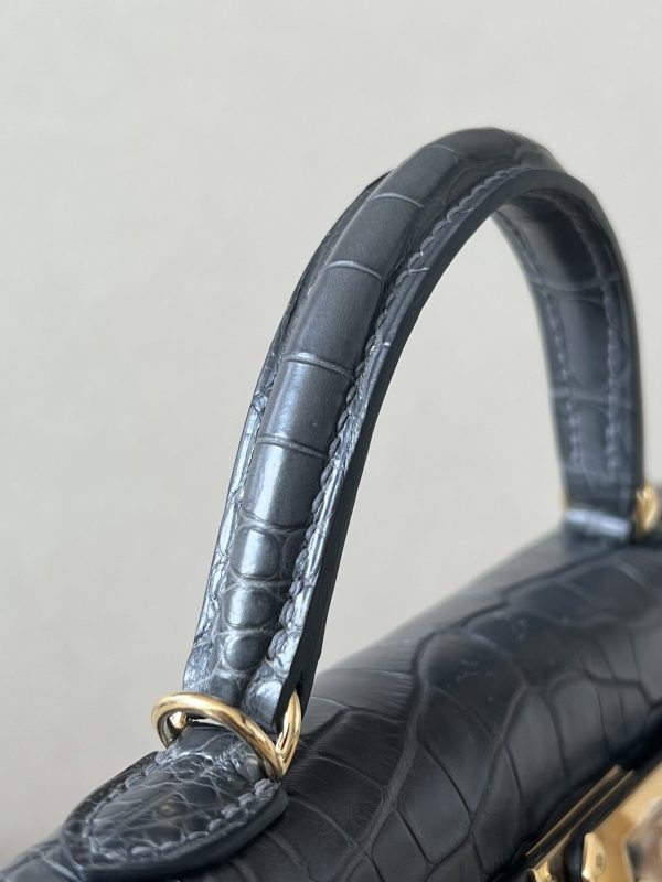 Kelly Mini Alligator Graphite (88) Gold Hardware - Image 7