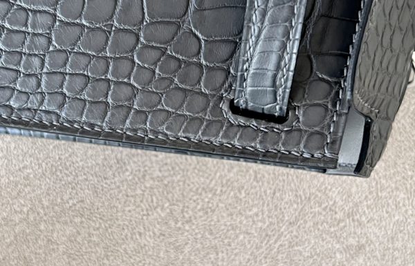 Kelly Mini Alligator Graphite (88) Palladium Hardware - Image 4
