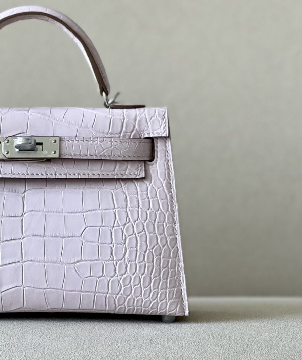 Kelly Mini Alligator Mauve Pale (09) Palladium Hardware - Image 10