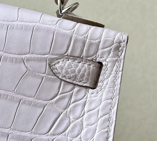 Kelly Mini Alligator Mauve Pale (09) Palladium Hardware - Image 8