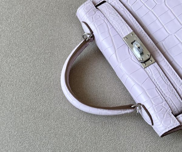 Kelly Mini Alligator Mauve Pale (09) Palladium Hardware - Image 7