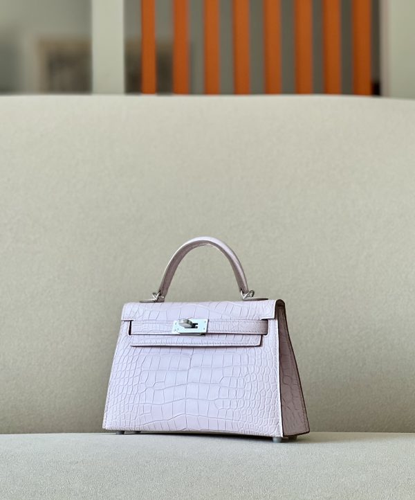 Kelly Mini Alligator Mauve Pale (09) Palladium Hardware - Image 2