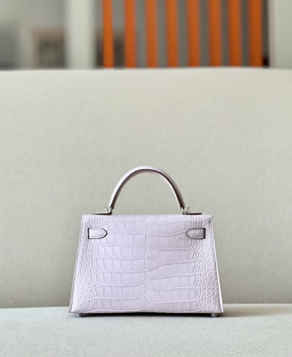 Kelly Mini Alligator Mauve Pale (09) Palladium Hardware - Image 3