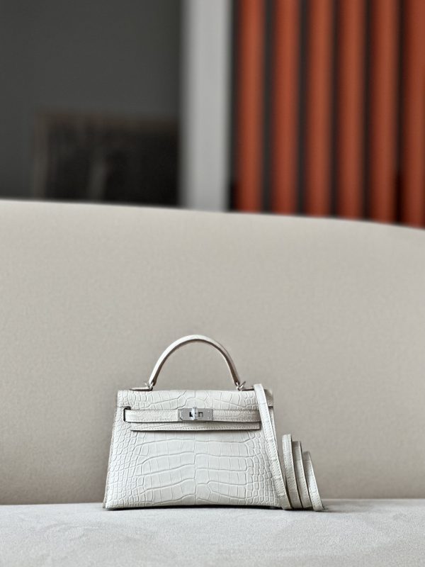 Kelly Mini Alligator Beton (8L) Palladium Hardware