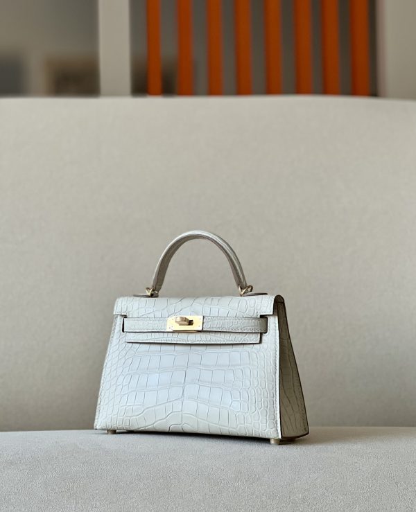 Kelly Mini Alligator Beton (8L) Gold Hardware - Image 2