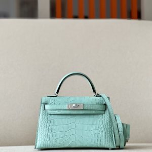 Kelly Mini Alligator Vert Dfau (6U) Palladium Hardware