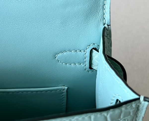 Kelly Mini Alligator Vert Dfau (6U) Palladium Hardware - Image 6