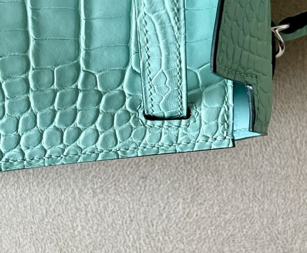 Kelly Mini Alligator Vert Dfau (6U) Palladium Hardware - Image 5
