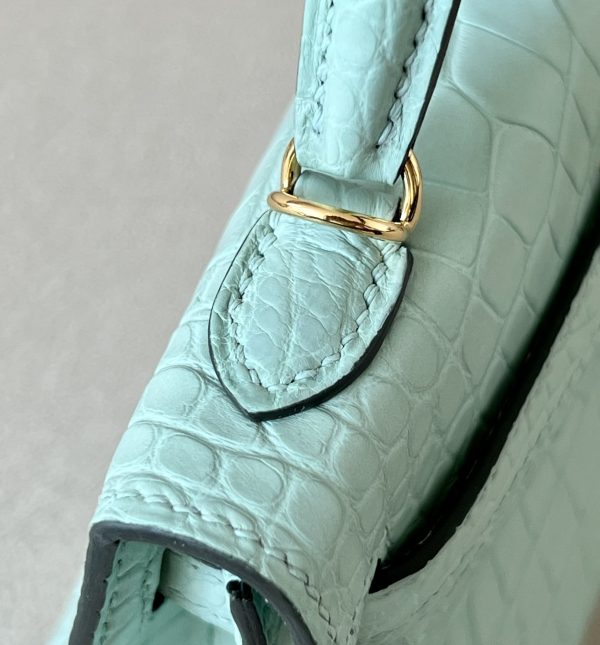 Kelly Mini Alligator Vert Dfau (6U) Gold Hardware - Image 9