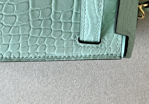 Kelly Mini Alligator Vert Dfau (6U) Gold Hardware - Image 5
