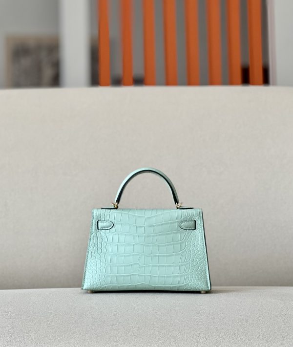 Kelly Mini Alligator Vert Dfau (6U) Gold Hardware - Image 3