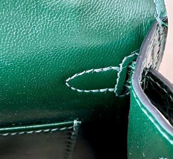 Kelly Mini Alligator Vert Fonce (67) Palladium Hardware - Image 6