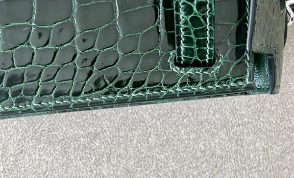 Kelly Mini Alligator Vert Fonce (67) Palladium Hardware - Image 5