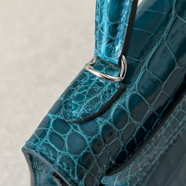 Kelly Mini Alligator Vert Bosphore (W0) Palladium Hardware - Image 9
