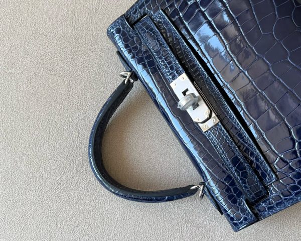 Kelly Mini Alligator Blue Encre (M3) Palladium Hardware - Image 8
