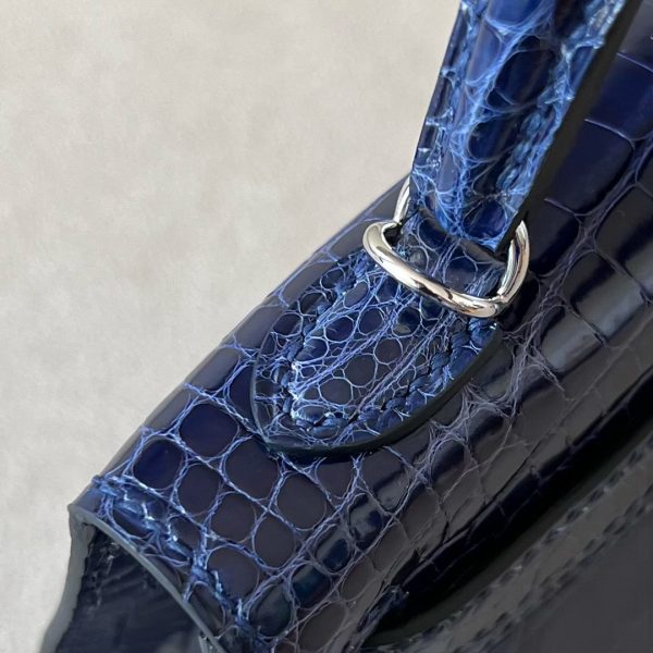 Kelly Mini Alligator Blue Encre (M3) Palladium Hardware - Image 7