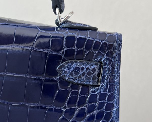 Kelly Mini Alligator Blue Encre (M3) Palladium Hardware - Image 6