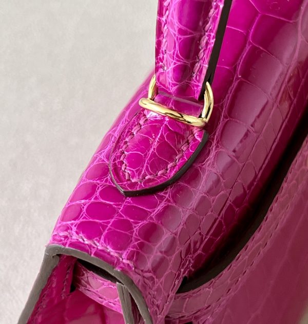 Kelly Mini Alligator Rose Sheherazade (J5) Gold Hardware - Image 9