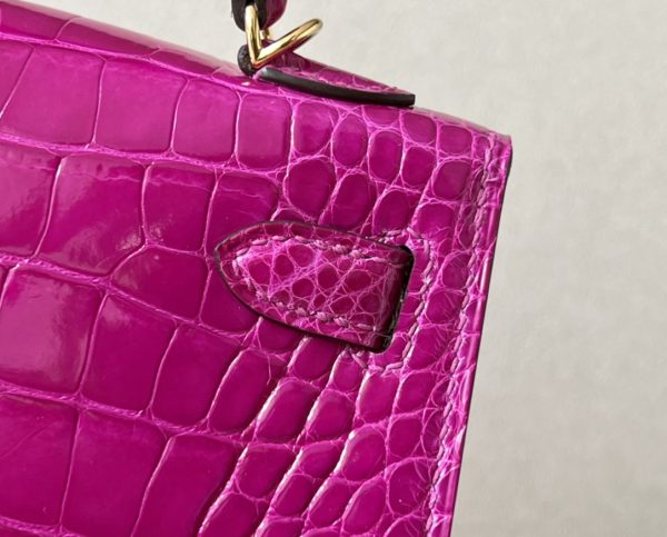 Kelly Mini Alligator Rose Sheherazade (J5) Gold Hardware - Image 8