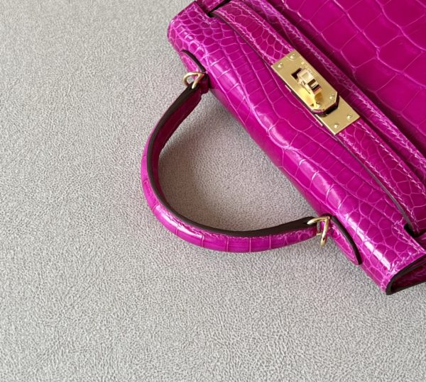 Kelly Mini Alligator Rose Sheherazade (J5) Gold Hardware - Image 7
