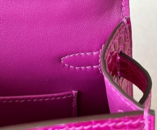 Kelly Mini Alligator Rose Sheherazade (J5) Gold Hardware - Image 6