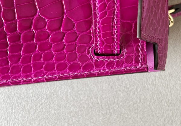 Kelly Mini Alligator Rose Sheherazade (J5) Gold Hardware - Image 5