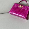 Kelly Mini Alligator Rose Sheherazade (J5) Gold Hardware - Image 4