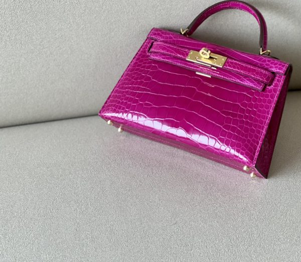 Kelly Mini Alligator Rose Sheherazade (J5) Gold Hardware - Image 4