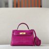 Kelly Mini Alligator Rose Sheherazade (J5) Gold Hardware