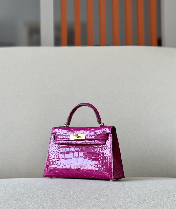 Kelly Mini Alligator Rose Sheherazade (J5) Gold Hardware - Image 2
