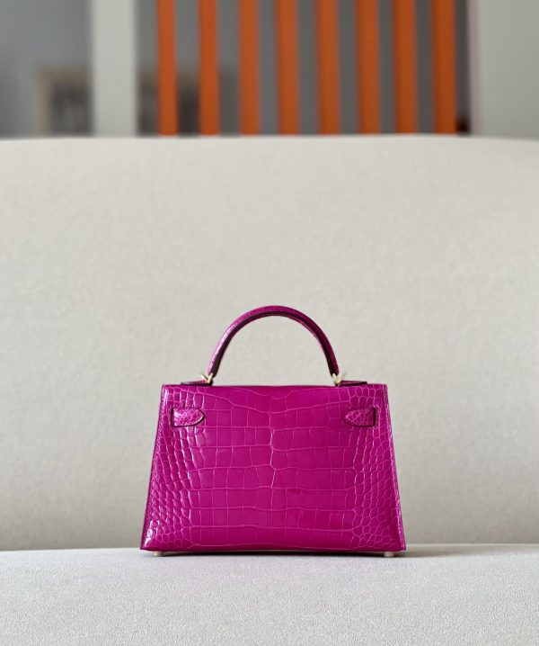 Kelly Mini Alligator Rose Sheherazade (J5) Gold Hardware - Image 3