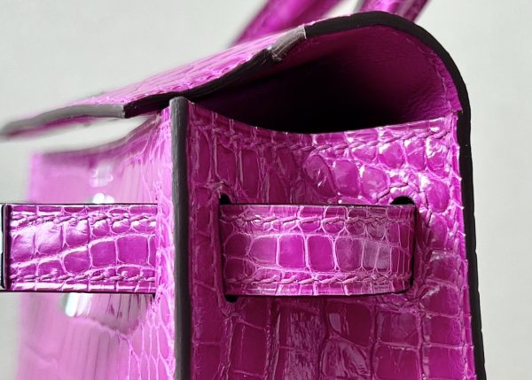 Kelly Mini Alligator Rose Sheherazade (J5) Palladium Hardware - Image 5