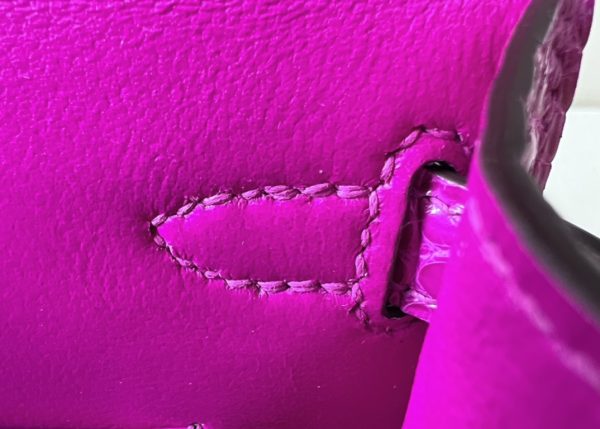 Kelly Mini Alligator Rose Sheherazade (J5) Palladium Hardware - Image 4