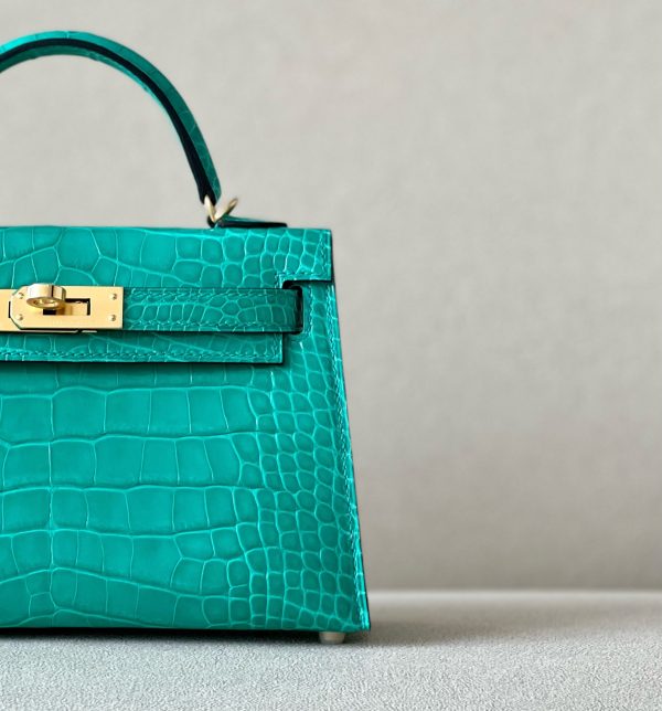 Kelly Mini Alligator Vert Jade (O6) Gold Hardware - Image 10