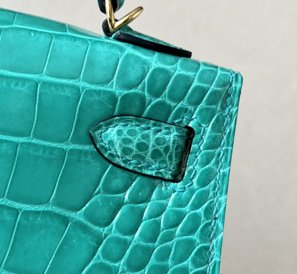 Kelly Mini Alligator Vert Jade (O6) Gold Hardware - Image 8