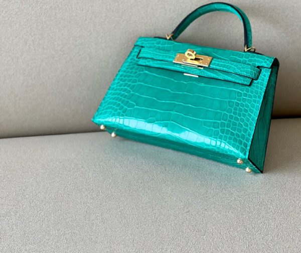 Kelly Mini Alligator Vert Jade (O6) Gold Hardware - Image 4