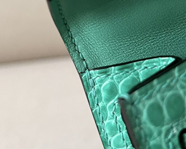 Kelly Mini Alligator Vert Jade (O6) Palladium Hardware - Image 5