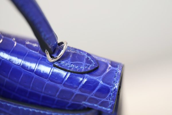 Kelly Mini Alligator Bleu electrique (7T) Palladium Hardware - Image 4