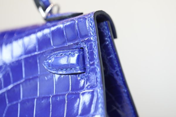 Kelly Mini Alligator Bleu electrique (7T) Palladium Hardware - Image 11