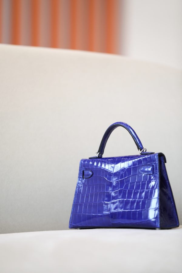 Kelly Mini Alligator Bleu electrique (7T) Palladium Hardware - Image 3
